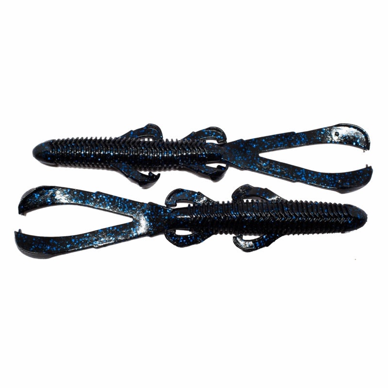 XXB Googan Baits Trench Hawg Creature Soft Bait Black Blue Flake