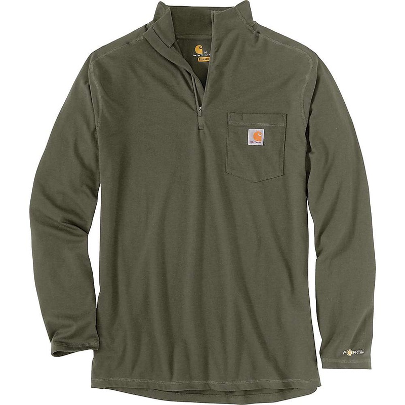 Force Relaxed Fit Midweight Long-Sleeve Quarter-Zip Mock-Neck T-Shirt