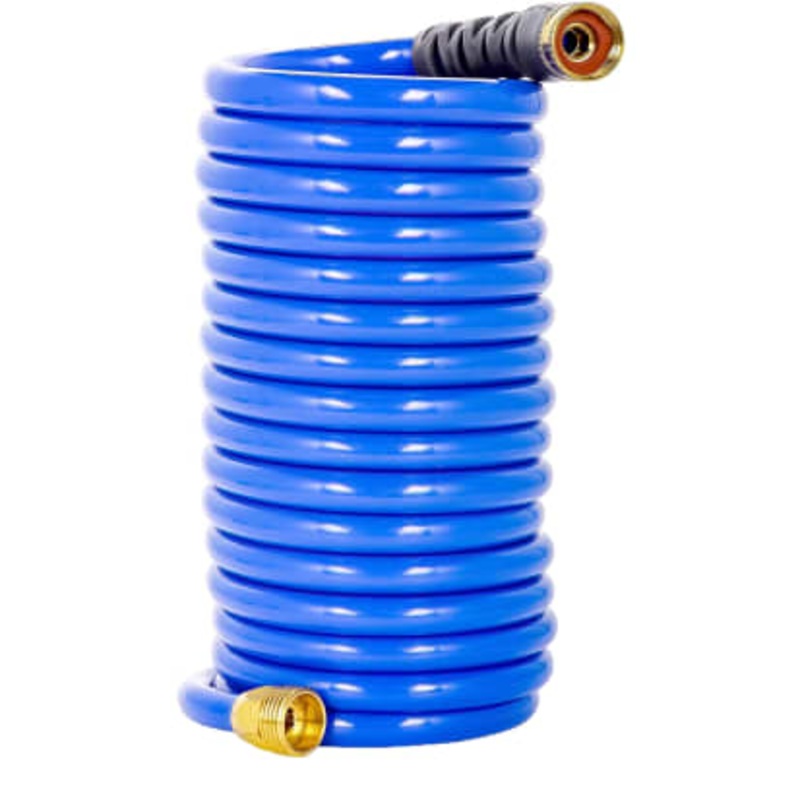 HoseCoil 15 ft Self Coiling Hose with Flex Relief 3/4″ Fitting