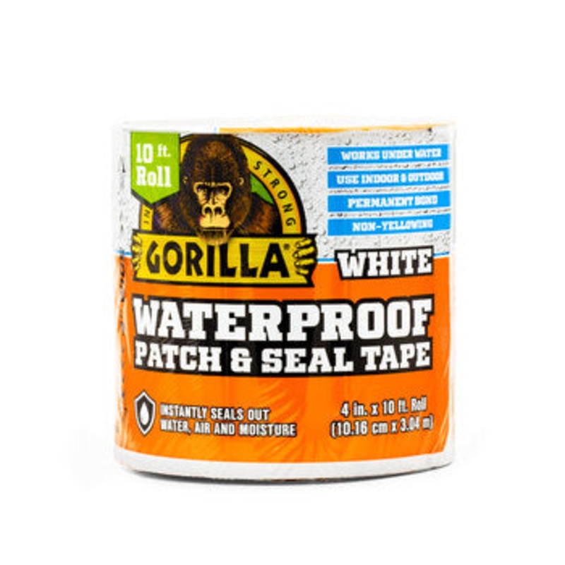 Gorilla White Patch & Seal Tape – 4 in Width x 10 ft Length