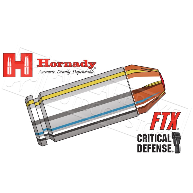 Hornady 40S&W Critical Defense, FTX 165 Grain Box of 20 #91340