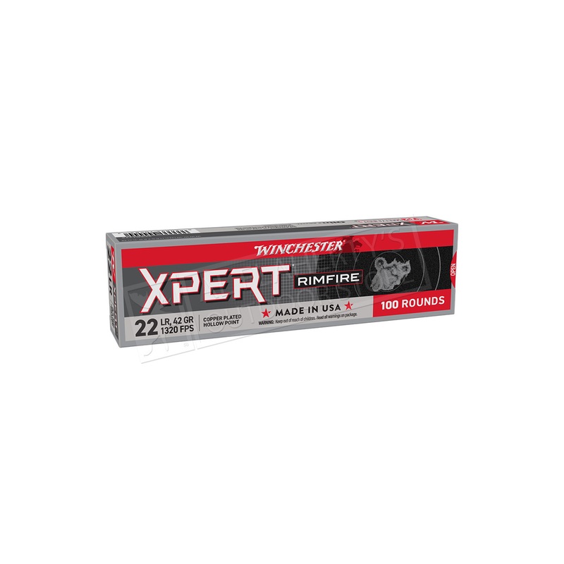 Winchester 22LR Expert Rimfire 42 Grain, 1320 FPS, 100 Rounds #XPERT22X