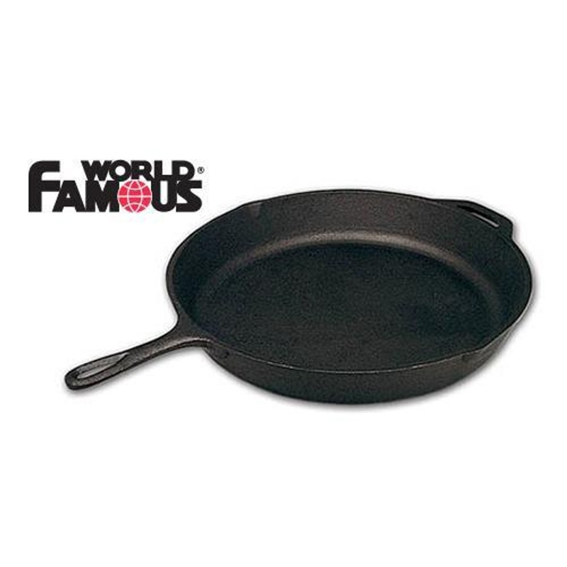 World Famous Cast Iron Outfitter Frying Pan, 15.5