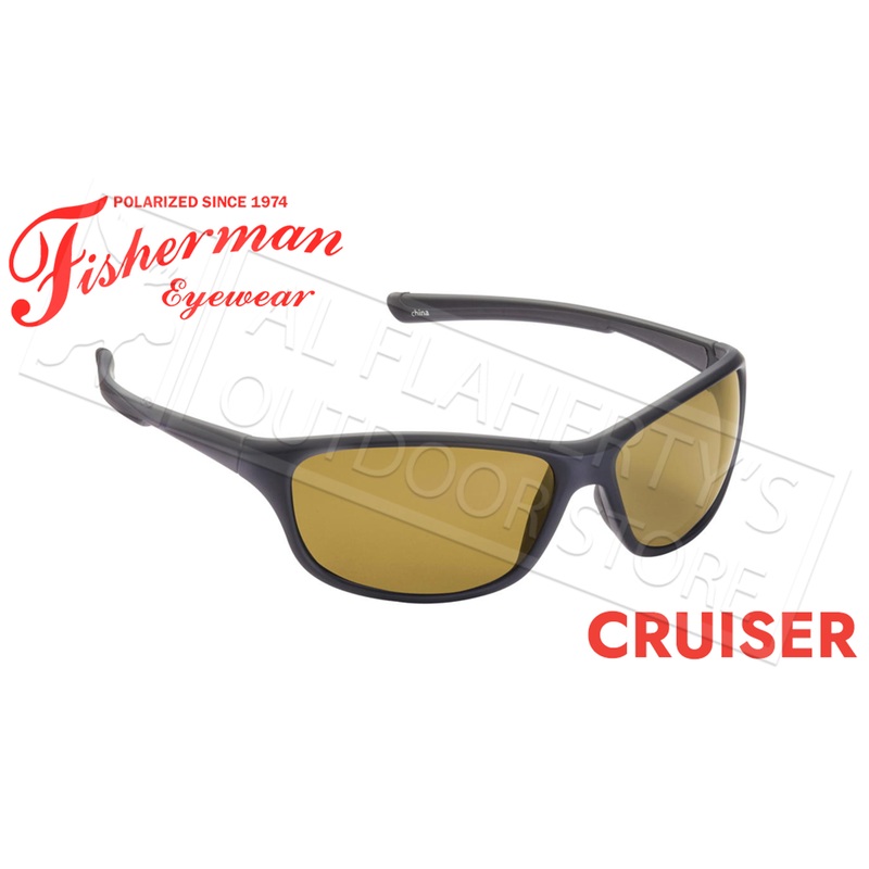 Fisherman Eyewear Cruiser Polarized Sunglasses, Matte Black Frame with Amber Lens #50473003