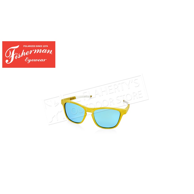Fisherman Eyewear Spinner Matte Light Green w/White Rubber Tmpl Trim/Brn Lens/Blue Revo #50783532