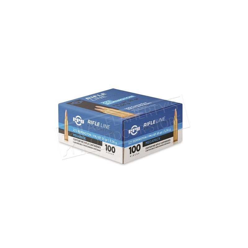 PPU Centerfire Ammunition 223 Rem. FMJ, 100 Rounds #PP223M