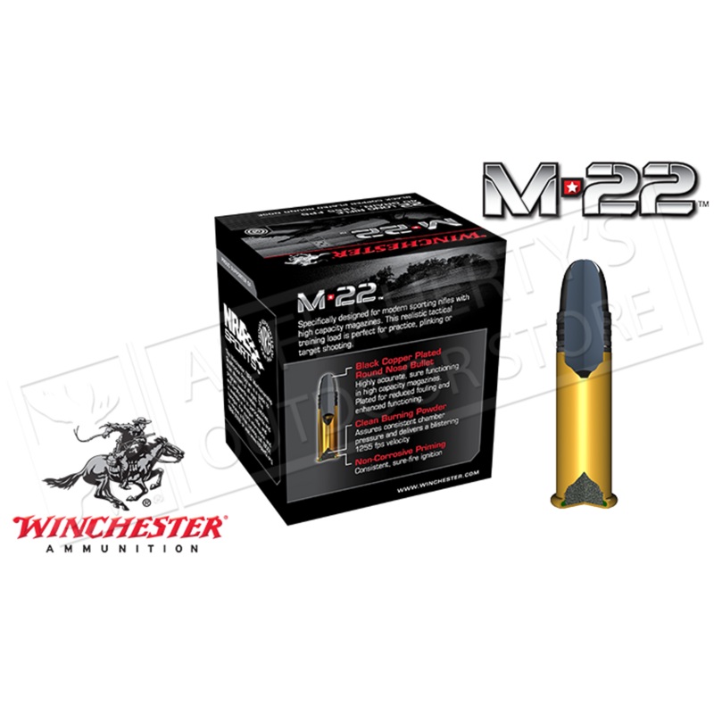 Winchester 22LR M-22 HV, 40 Grain FMJ, Box of 500 #S22LRT
