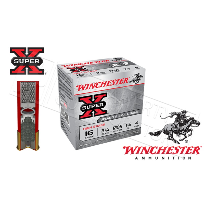 Winchester Super-X Upland High Brass Shells 16 Gauge 2-3/4