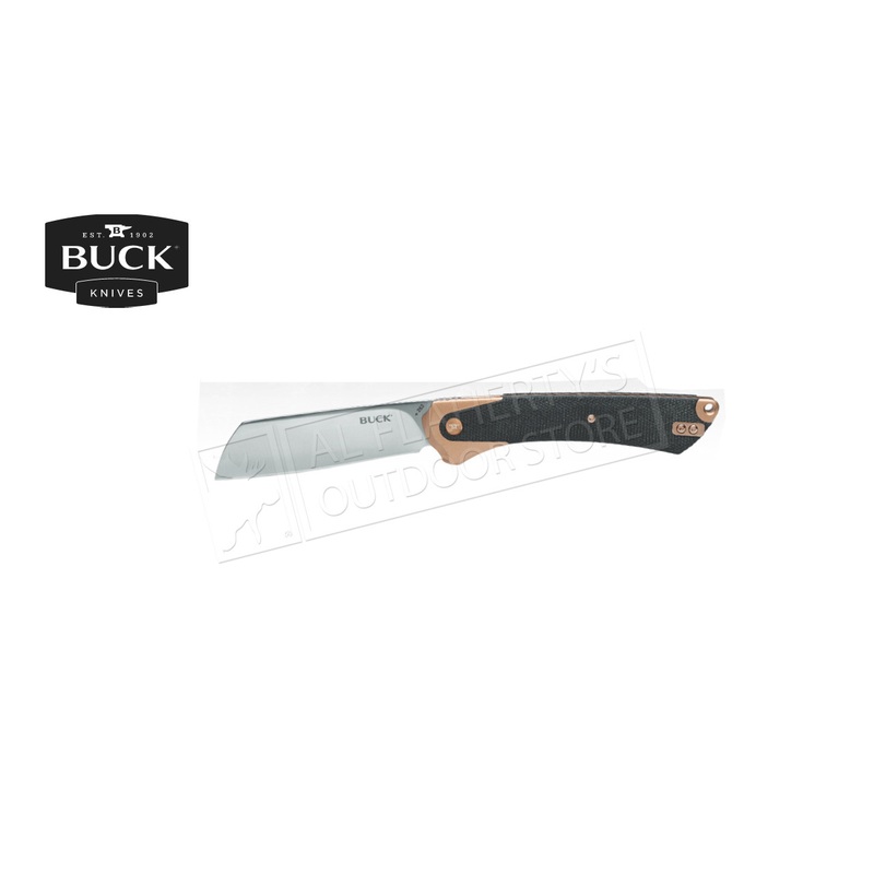 Buck Knives Hiline XL Folding Knife, Copper/Black Anodized Micarta Handle #0263CPS1B