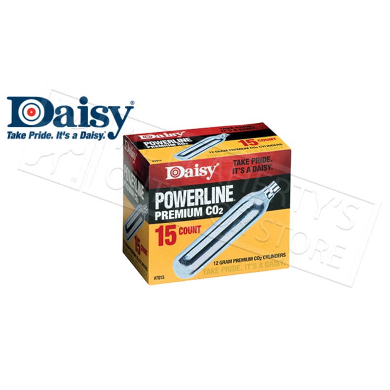 Daisy Powerline Premium CO2 12g Cartridges, Pack of 15 #997015-611