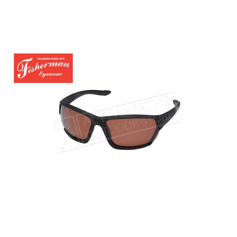Fisherman Eyewear Breeze Polarized Glasses, Matte Black Frame with Copper Lens #50523043