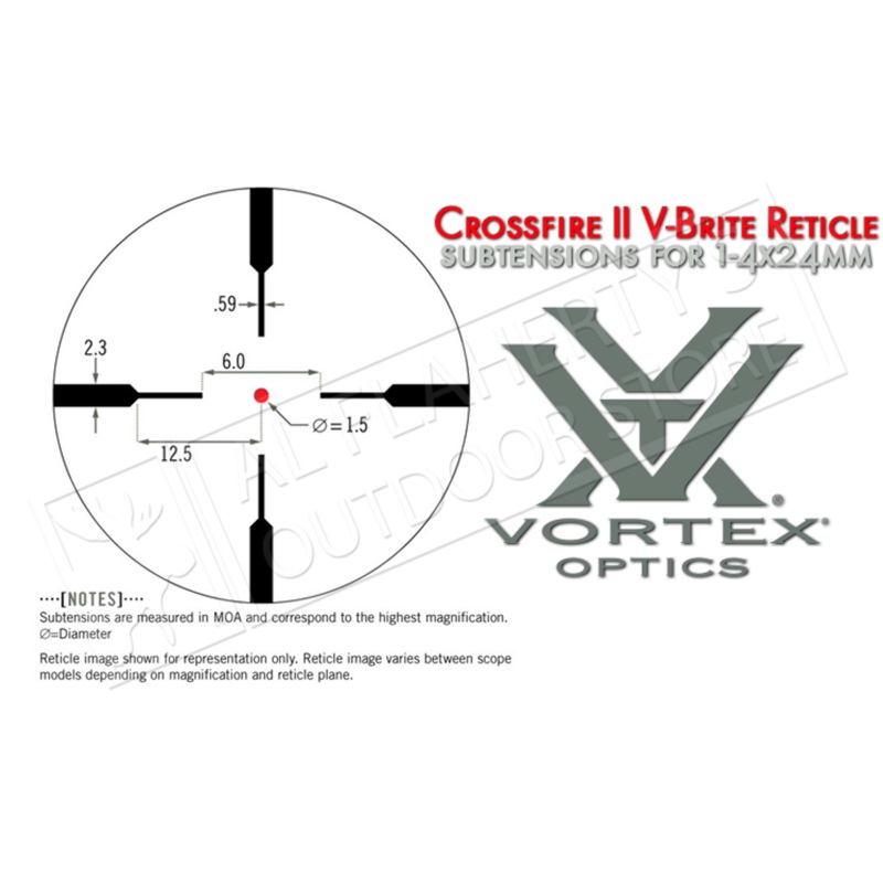 Vortex Crossfire II 1-4x24mm Riflescope with V-Brite Illuminated Reticle #CF2-31037