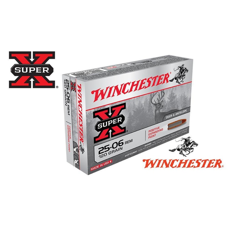 Winchester 25-06 Rem Super X, JSP 120 Grain Box of 20 #X25062