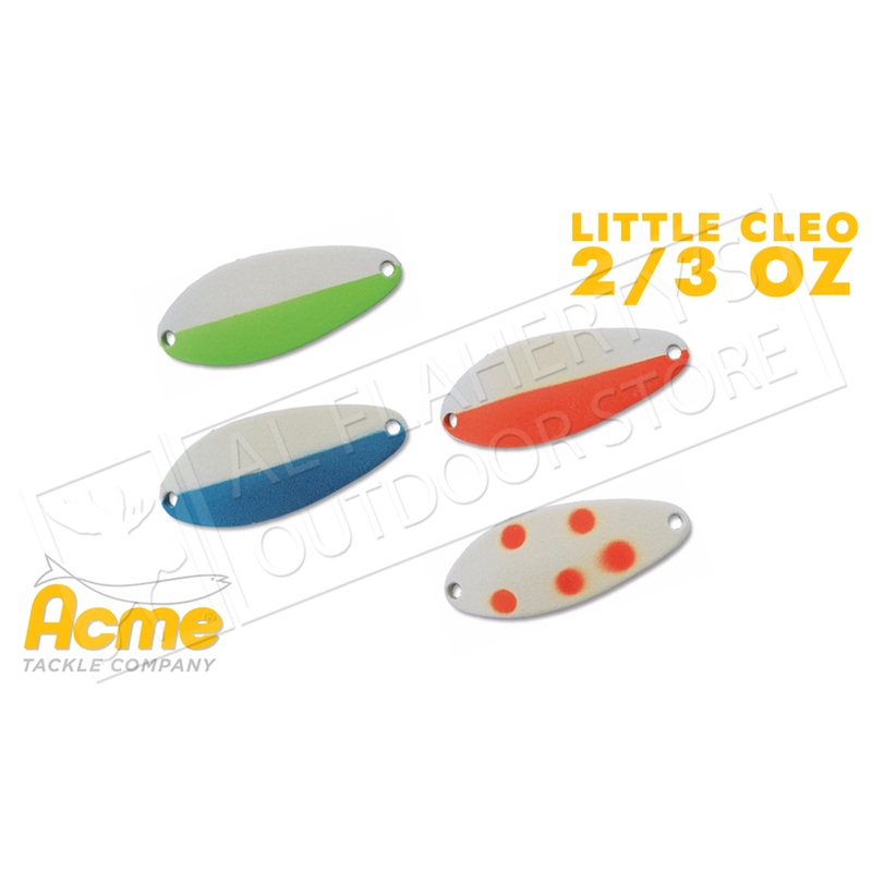 Acme Tackle Little Cleo Spoons – Glowing 2/3 Oz. Various Patterns #C-230