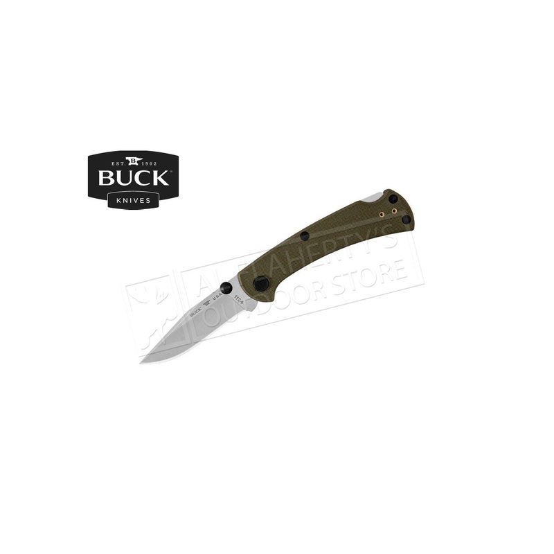Buck Knives 112 Slim Pro TRX, G10 Olive Drab Green #0112GRS3-B