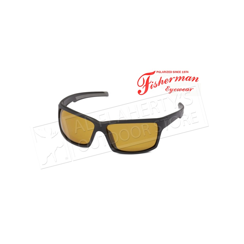 Fisherman Eyewear Marsh – Matte Black with Gray Rubber Inserts with Amber Lens #50683003