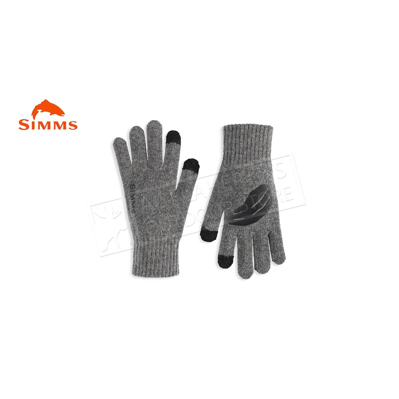 Simms Wool Full Finger Glove, Steel, l/XL #13540-030-4050