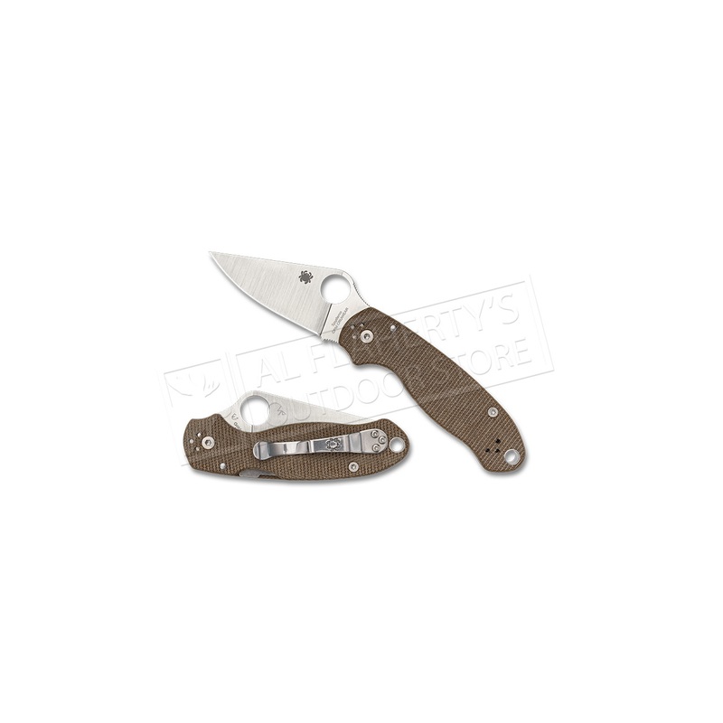 Spyderco Para 3 Brown Canvas Micarta CPM CRU-Wear #C223MPCW