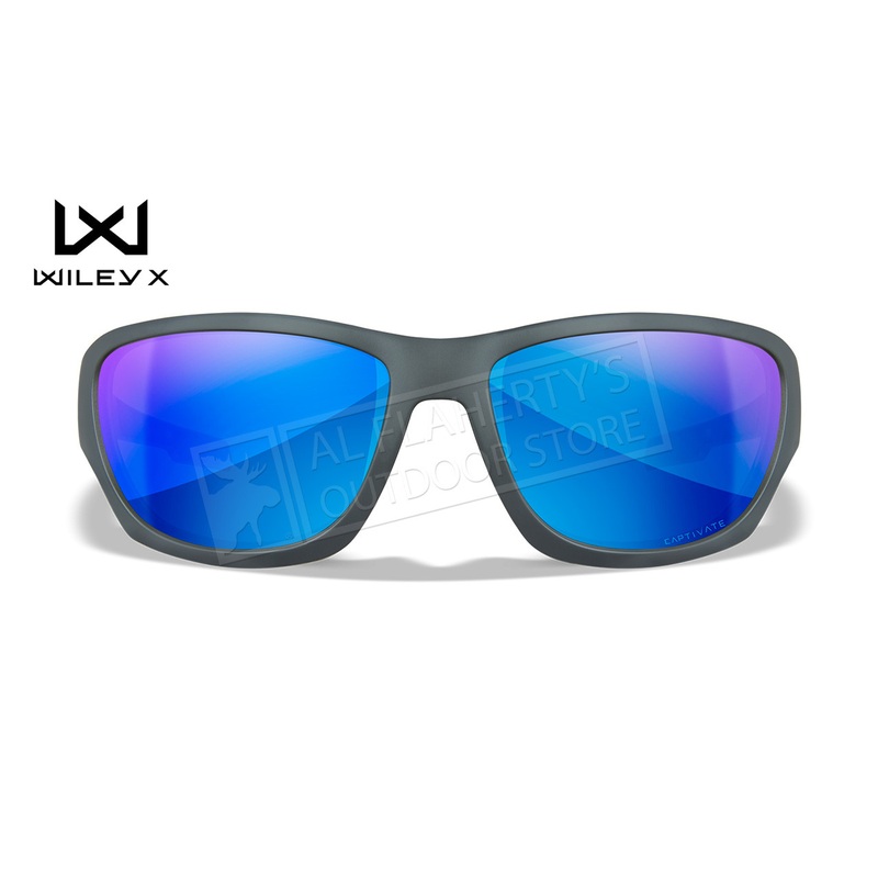 Wiley X Climb Captivate Polarized Blue Mirror/Matte Grey Frame #ACCLM09