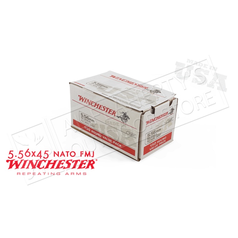 Winchester 5.56×45 Nato, 55 Grain FMJ Box of 150 #WM193150
