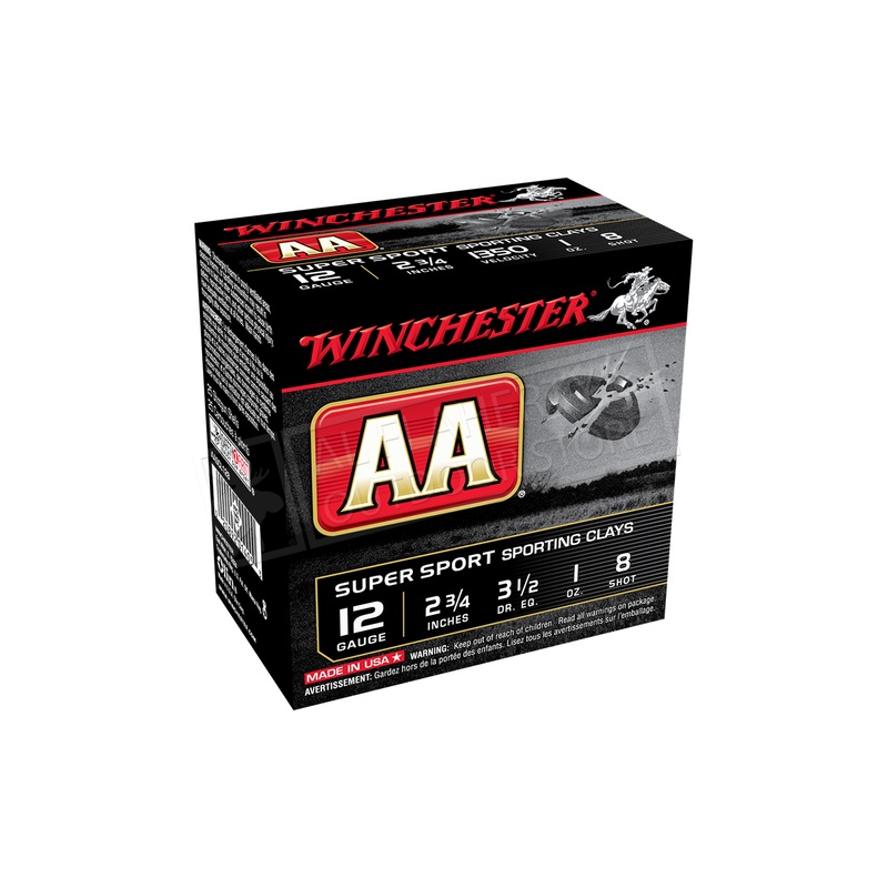 Winchester AA Super Sport Sporting Clays Target Load 12 Gauge #8, 2-3/4