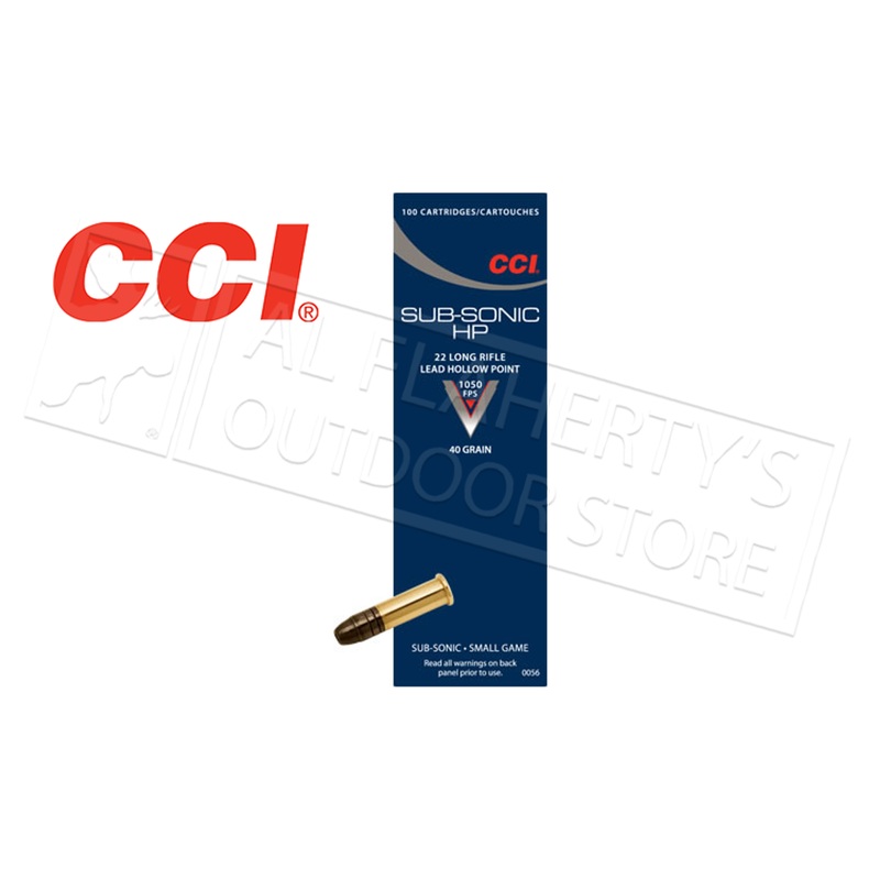 CCI 22LR Subsonic HP, 40 Grain Box of 100, 1000/$139.00, 5000/$665.00 #0056