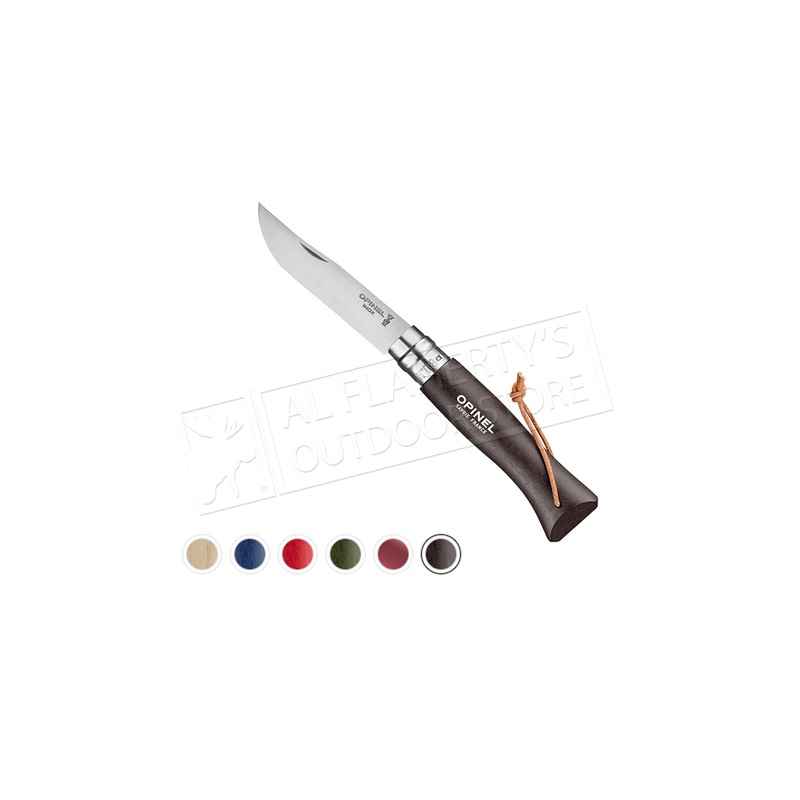 Opinel No.08 Stainless Steel Folding Knife with Lanyard