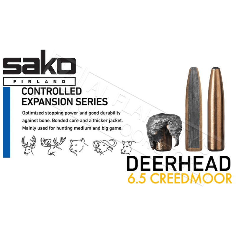 Sako Ammo 6.5 Creedmoor Hammerhead JSP Bonded Core 156 Grain Box of 20 #C663123HSA10