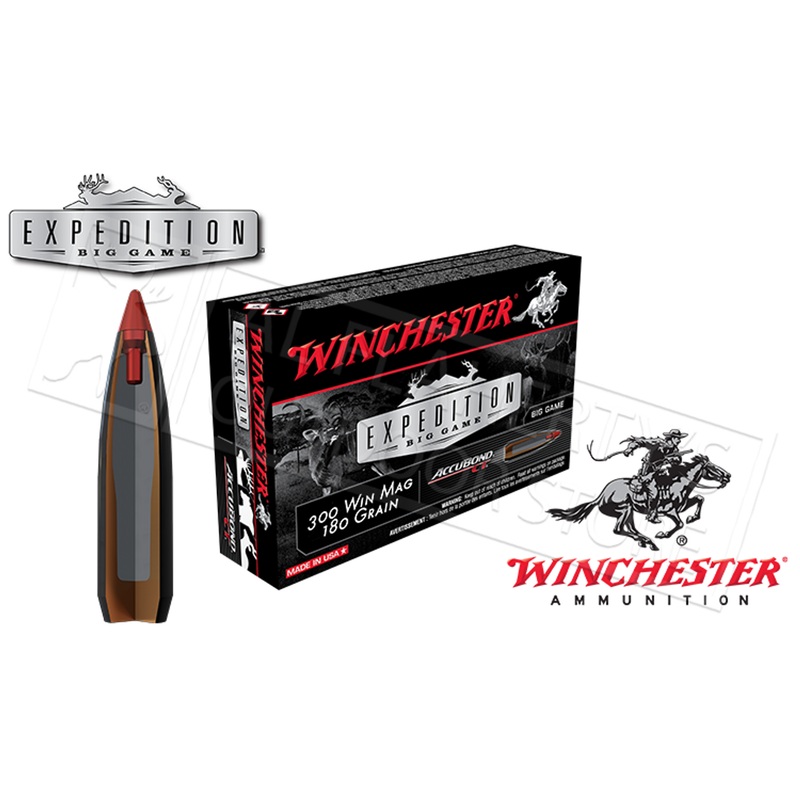 Winchester 300 Winchester Magnum Accubond CT Expedition Big Game, Polymer Tipped 180 Grain Box of 20 #S300WMCT