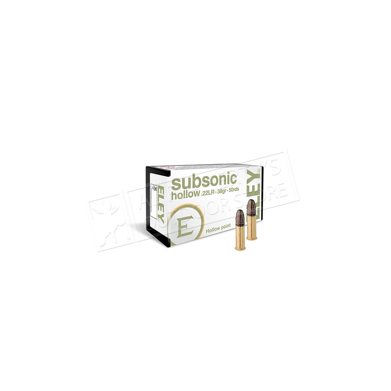 Eley 22LR Subsonic Ammunition, 38 Grain Hollow Point, Box of 50 #05400