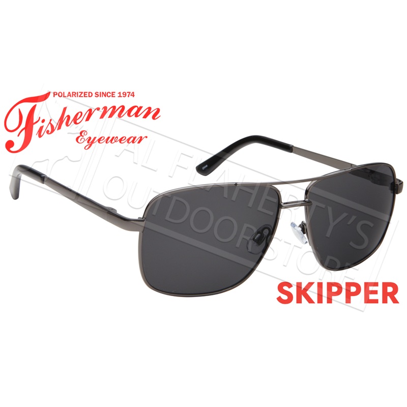 Fisherman Eyewear Skipper Polarized Sunglasses, Gunmetal Frame with Gray Lens #50652301