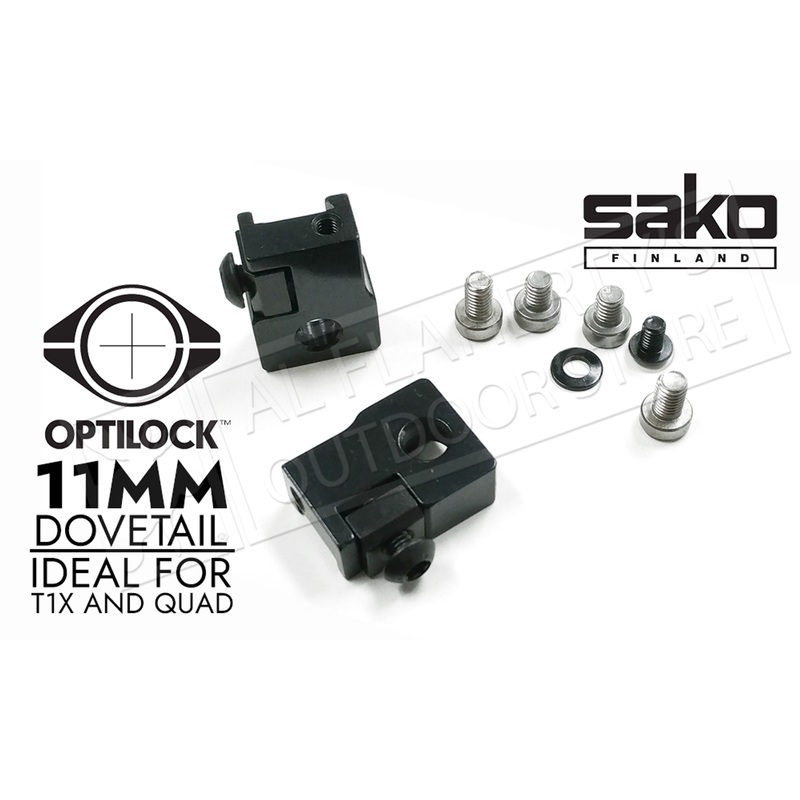 Sako Optilock Mounts, Tikka T1X or Quad 11mm Bases #S11862354