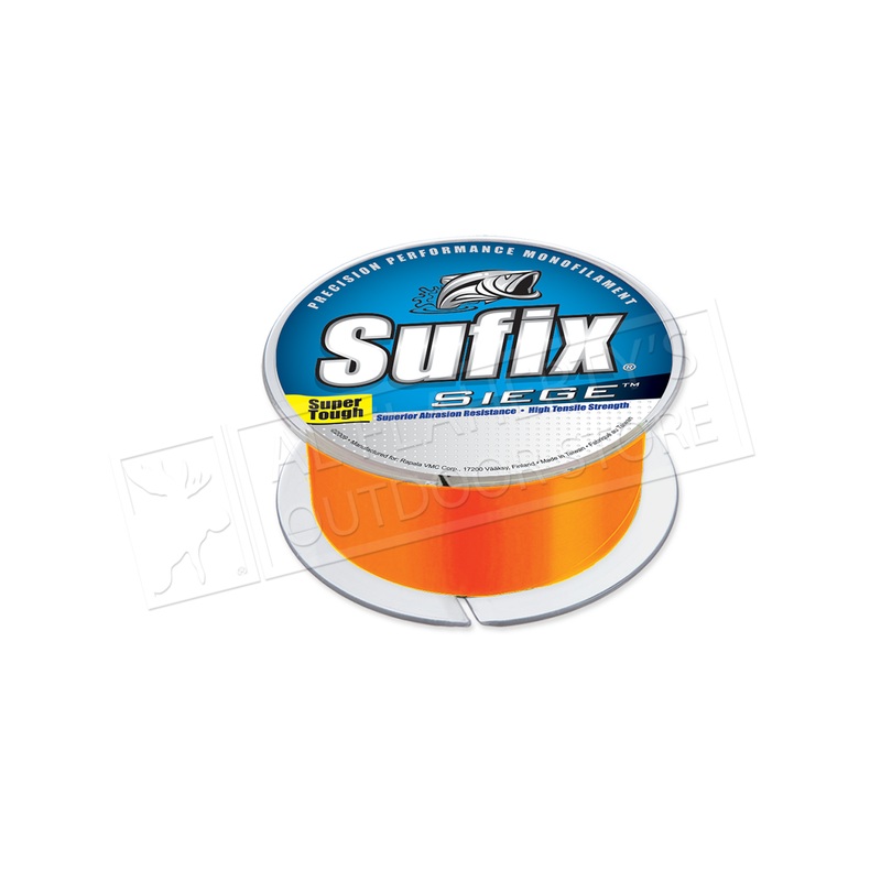 Sufix Siege Fishing Line Super Tough Neon Tangerine 330 Yards #662NT