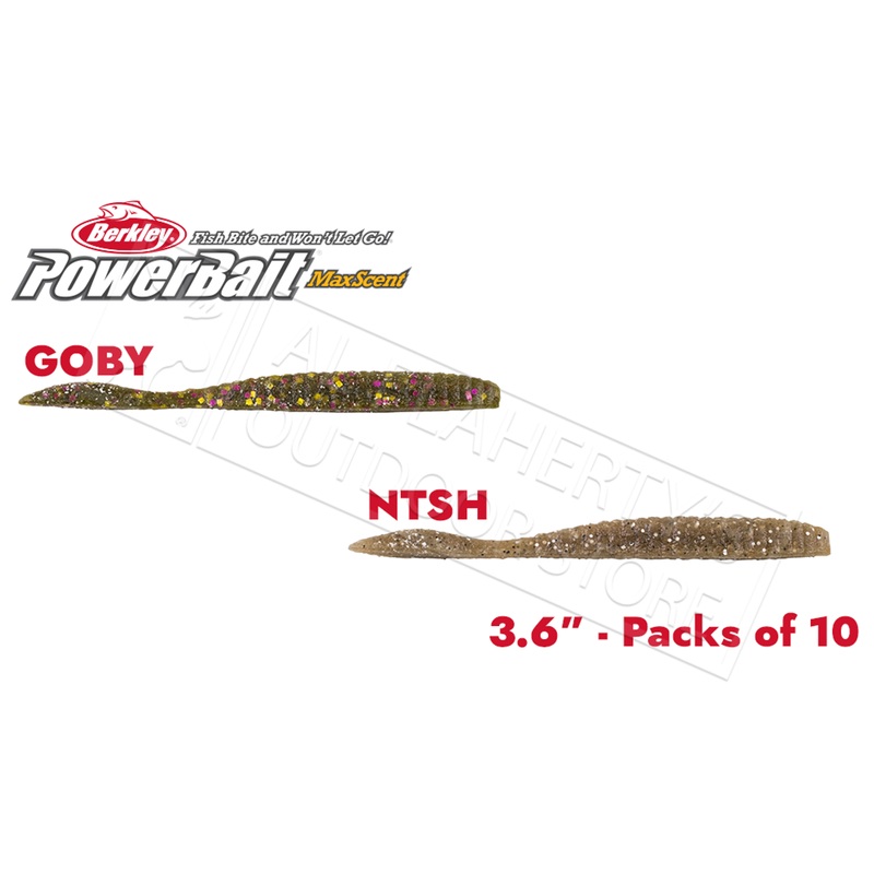 Berkley PowerBait MaxScent Flat Worm, Various Patterns, 3.6