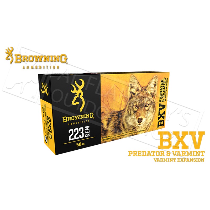 Browning Ammo 223 Rem BXV, 50 Grain Box of 20 #B192302231