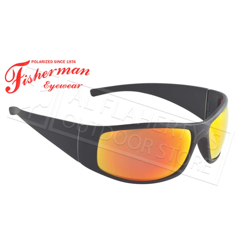 Fisherman Eyewear Bluefin Polarized Glasses, Matte Black Frame with Red Mirror Lens #96100709