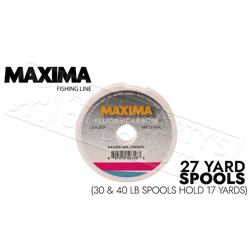Maxima Leader Fluorocarbon Spools, 4 to 40 lbs, 25 to 15 Meters #MLFLC