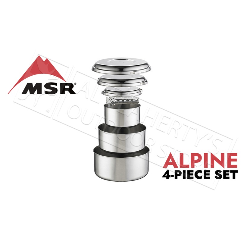 MSR Alpine 4 Pot Set, Stainless Steel #21721