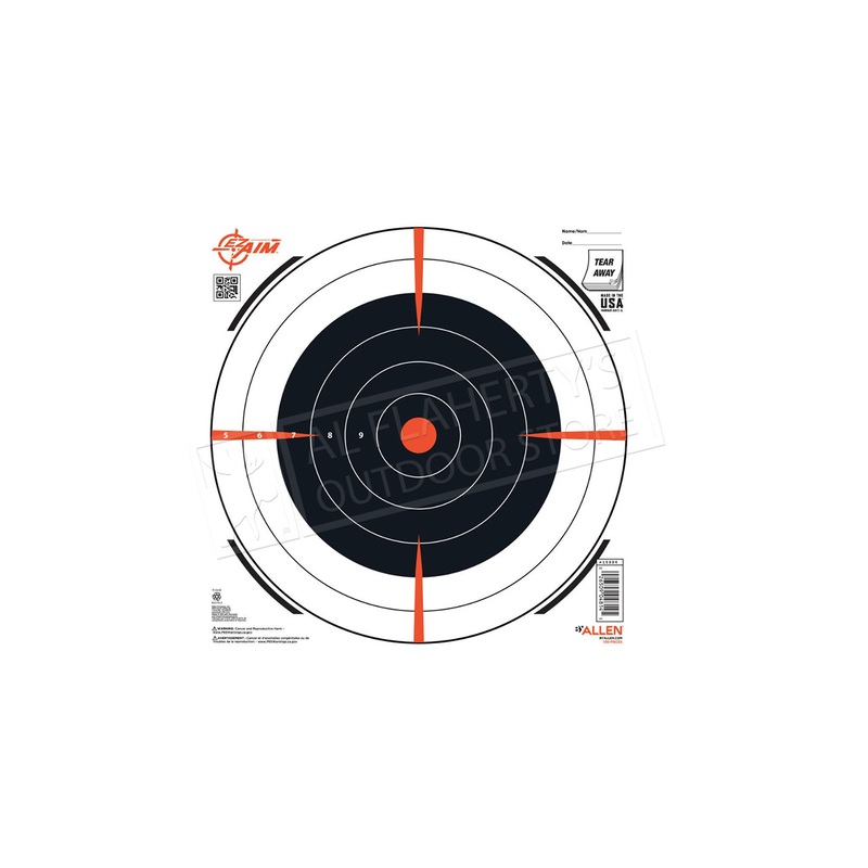 Allen EZ Aim Paper Shooting Targets, Bullseye, Peel Away Target Pad, 12