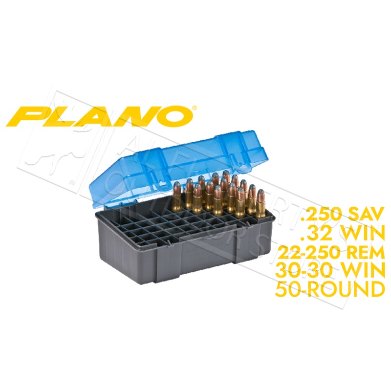 Plano Shell Case 50-Count Rifle Ammo – .22-250 and 30-30 Caliber #122850