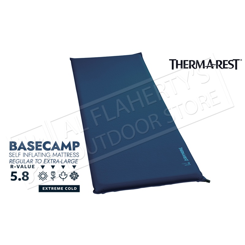 Therm-A-Rest BaseCamp Air Mattress, Poseidon Blue – Regular, Large or X Large #