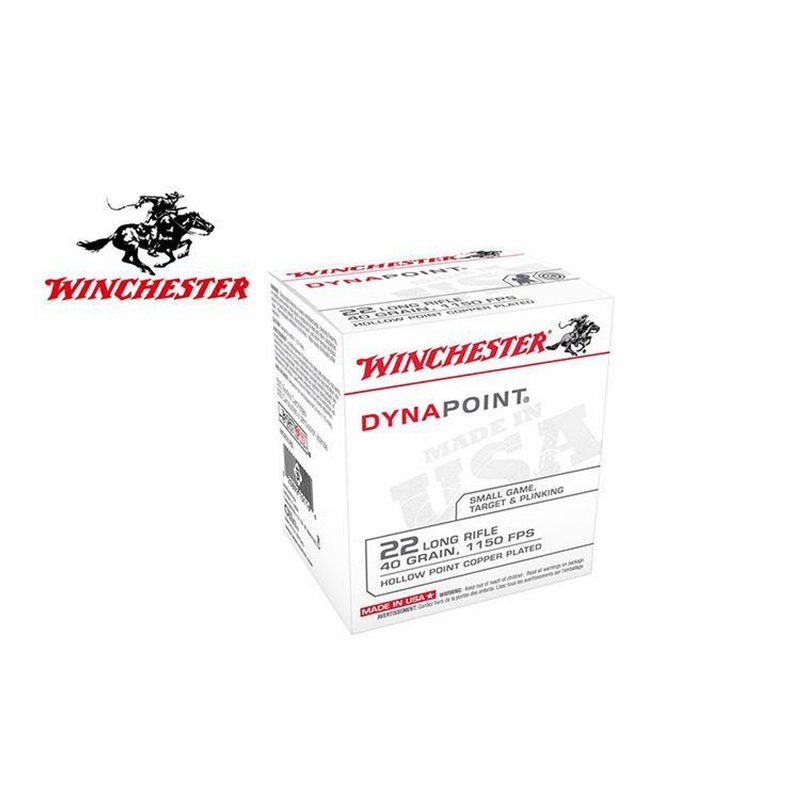 Winchester 22LR Dynapoint Ammunition 40 Grain Copper Plated  Hollow Point Box of 500 #WD22LRB
