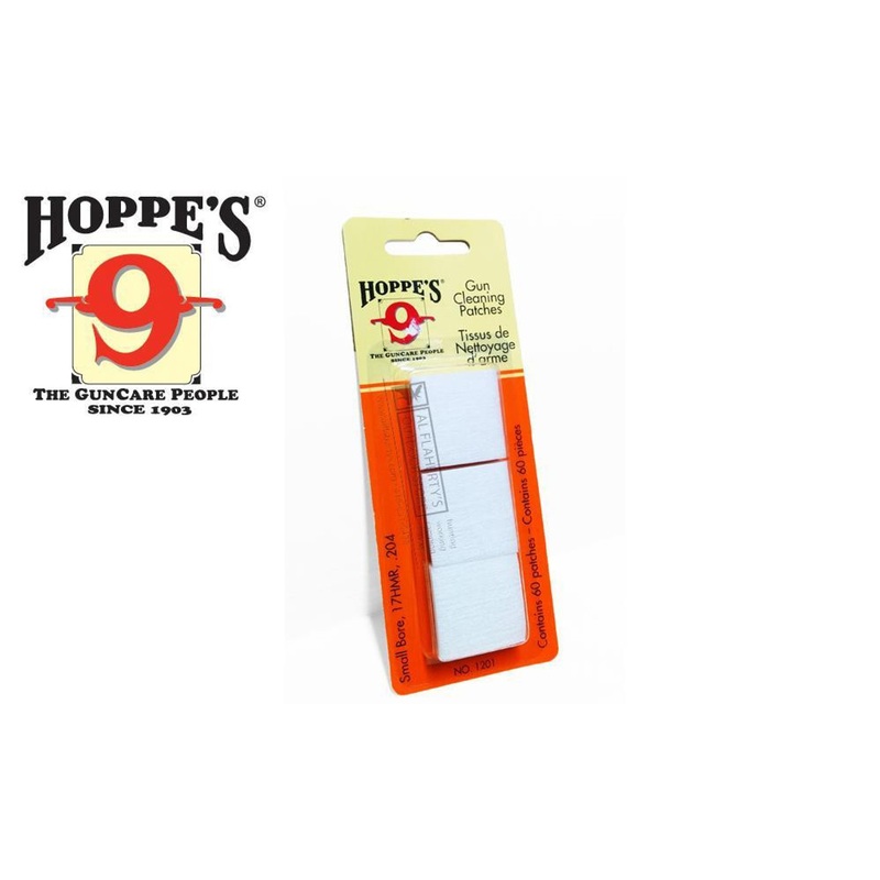 Hoppe’s Cleaning Patches 17HMR to .204, 60 Pieces #1201