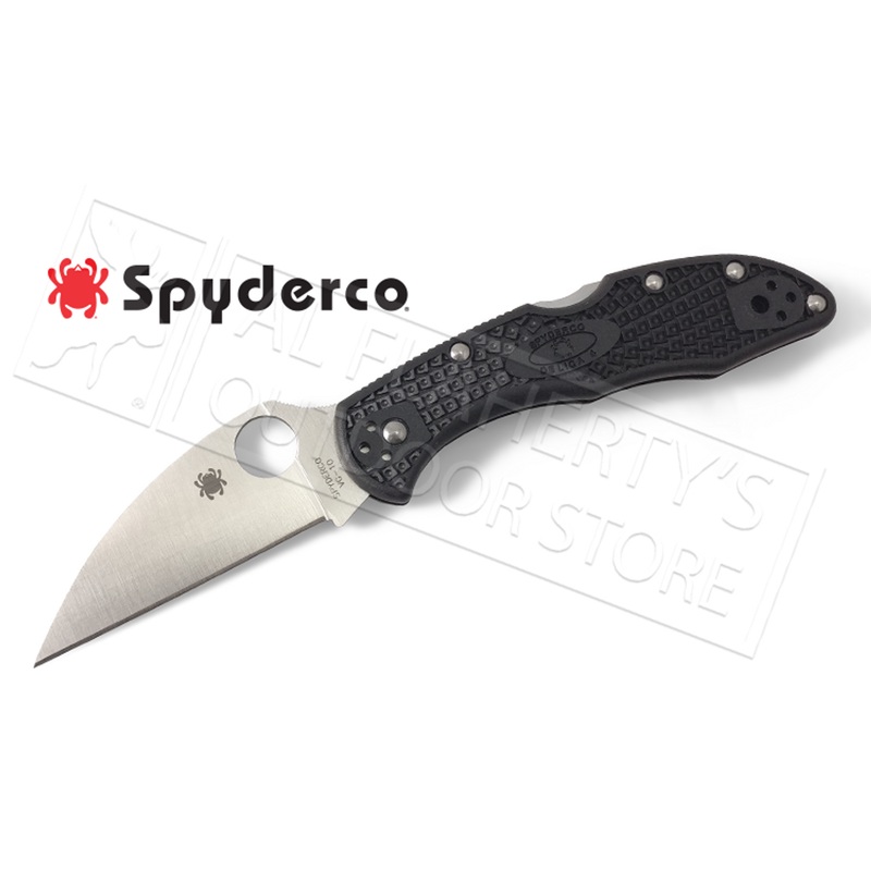 Spyderco Delica 4 Lightweight Wharncliffe PlainEdge Folder #C11FPWCBK