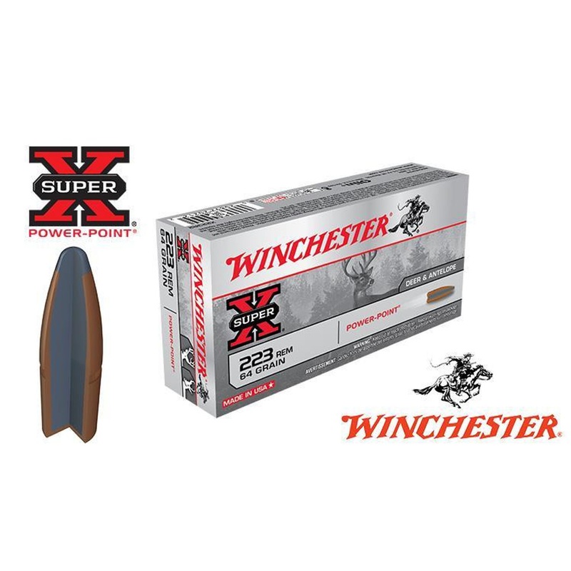 Winchester .223 Rem Super X, Power Point 64 grain, Box of 20 #X223R2