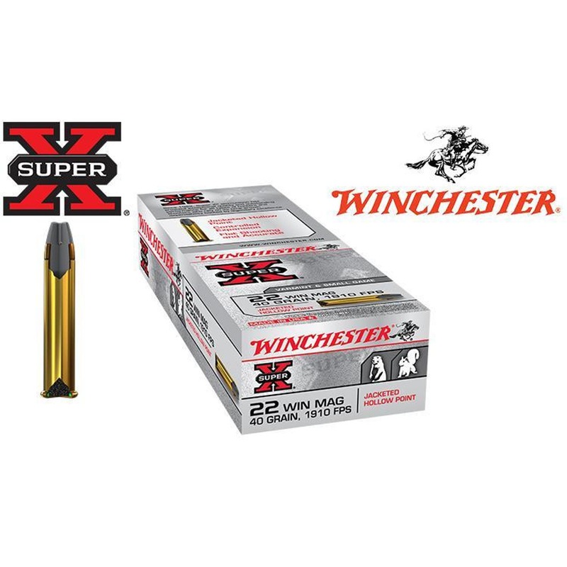 Winchester 22WMR Super-X, 40 Grain JHP Box of 50 #X22MH