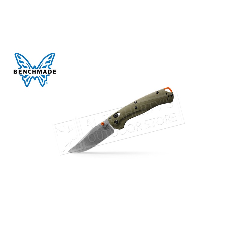 BenchmadeTaggedout Folding Knife, Green G10 #15536