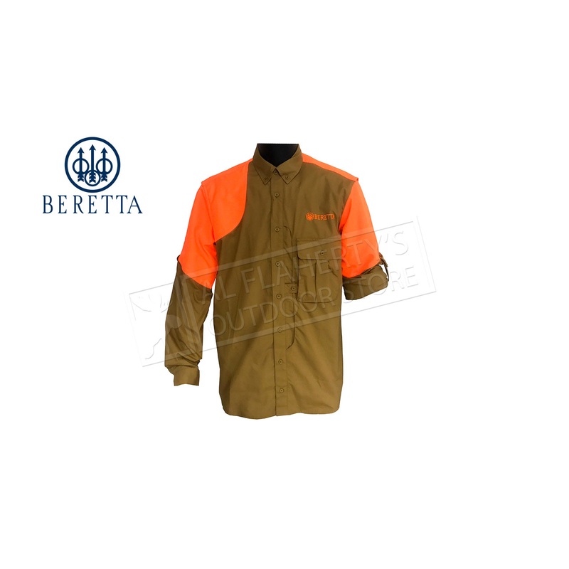 Beretta American Upland Shirt in Blaze Orange & Light Brown M-3XL #LU611T1184