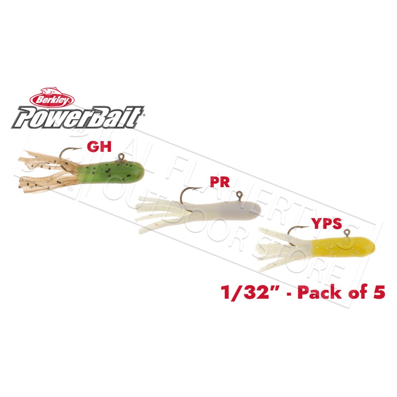 Berkley PowerBait Pre-Rigged Atomic Tubes, Various Patterns, Packs of 5, 1/32 oz. #PCAT132