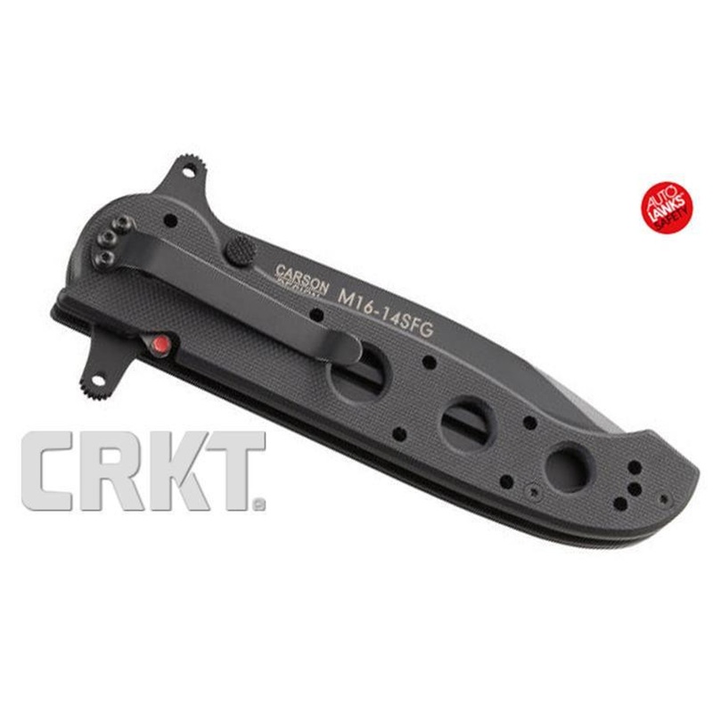 CRKT M16-14SFG Folding Knife Designed By Kit Carson, Tanto with Veff Serrations #M1614SFG